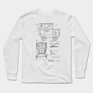 Baby Carriage Vintage Patent Hand Drawing Long Sleeve T-Shirt